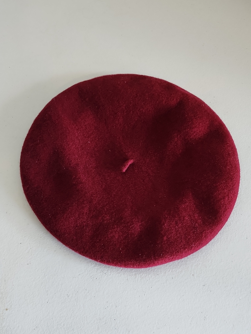 Classic Burgundy Wool Beret - Unbranded